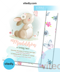 Bunny Birthday Invitation | Rabbit Invitation