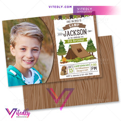 Camping Invitation, Hiking Invitation for boys