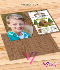Camping Invitation, Hiking Invitation for boys