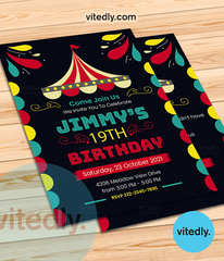 Circus Invitations, Carnival Birthday Invitations, Carnival Party, Circus Party Invitations