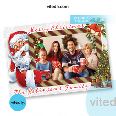 Christmas Card , Christmas Card with Photo Christmas Card, Santa Claus Card