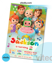 Cocomelon Birthday Invitation, Cocomelon Invitation, Cocomelon Invite, Cocomelon Party Invitation