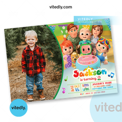 Cocomelon Birthday Invitation with Photo, Cocomelon Invitation, Cocomelon Invite, Cocomelon Party Invitation