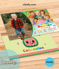 Cocomelon Birthday Invitation with Photo, Cocomelon Invitation, Cocomelon Invite, Cocomelon Party Invitation