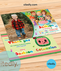 Cocomelon Birthday Invitation with Photo, Cocomelon Invitation, Cocomelon Invite, Cocomelon Party Invitation