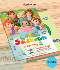 Cocomelon Birthday Invitation, Cocomelon Invitation, Cocomelon Invite, Cocomelon Party Invitation