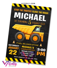 Construction Birthday Invitation