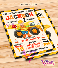 Construction Birthday Invites