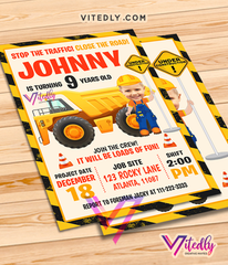 Construction Birthday Invitation