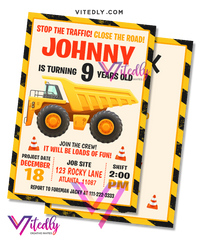 Dump Truck Invitation