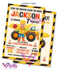 Construction Birthday Invitation