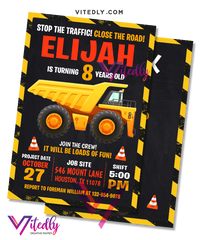Construction Birthday Invitations