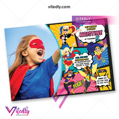 DC Superhero Girl Birthday Invitation, DC Superhero Girl Invitation