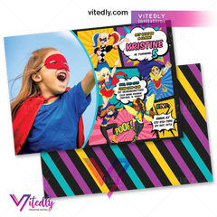 DC Superhero Girl Birthday Invitation, DC Superhero Girl Invitation