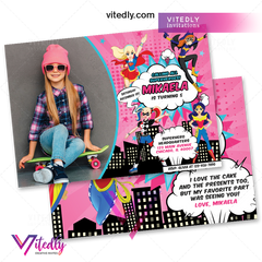 DC Superhero Girl Birthday Invitation, DC Superhero Girls Invitation