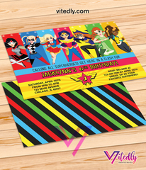 DC Superhero Girl Birthday Invite, DC Superhero Girl Invitation
