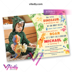 Dinosaur Birthday Invitation, Dinosaur Invitation
