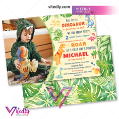 Dinosaur Birthday Invitation, Dinosaur Invitation