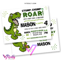 Dinosaur Invitation, Dinosaur Birthday Invitation