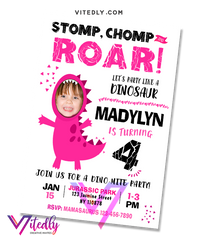 Dinosaur Invitation for girls