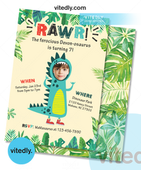 Dinosaur Theme Birthday Invitation, Dinosaur Invitation, Dinosaur Birthday Invitation