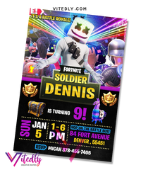 DJ Marshmello Invitation, DJ Marshmello Birthday Invitation