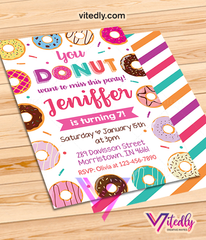 Donut Birthday Invitation, Donut Invitation