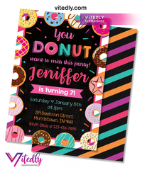 Donut Invitations, Donut Birthday Invitation