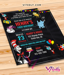 Dr Seuss Birthday Invitation