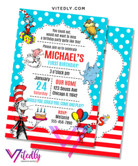 Dr Seuss Birthday Invitation