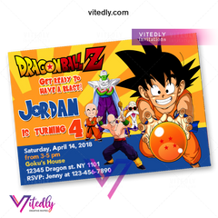 Dragon Ball Invitation, Dragon Ball Z Birthday Invitation