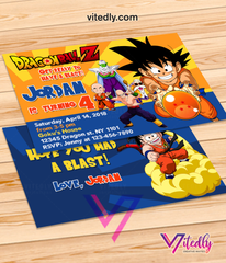 Dragon Ball Invitation, Dragon Ball Z Birthday Invitation