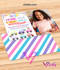 Drive By Birthday Parade Invitation with Photo