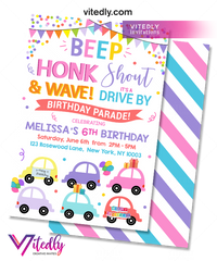 Drive By Birthday Parade Invitation