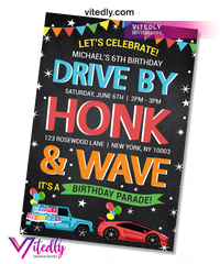 Drive By Birthday Parade Invitation