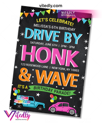 Drive by Birthday Invite for girls