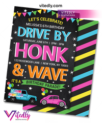 Drive by Birthday Invite for girls