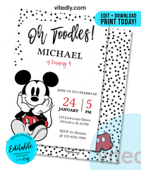 Editable Mickey Mouse Birthday Invitation, Editable Mickey Mouse Classic Invitation, INSTANT DOWNLOA