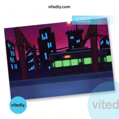 Friday Night Funkin' Party Invitation | Friday Night Funkin' Invitation back design