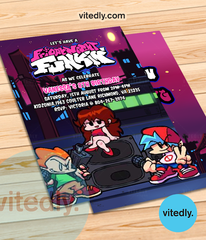 Friday Night Funkin' Invitation | Friday night funkin' birthday invite with FREE Thank you card