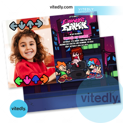 Friday Night Funkin' Party Invitation | Friday Night Funkin' Invitation with Photo