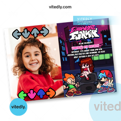 Friday Night Funkin' Party Invitation | Friday Night Funkin' Invitation with Photo