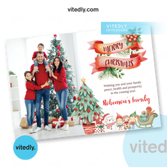 Family Christmas Card , Family Christmas Card with Photo, Christmas Card