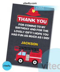 Fireman Thank you card, Firefighter thank you card