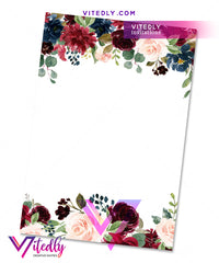 Floral Burgundy Bridal Shower back design