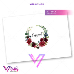 Floral Burgundy Engagement back design