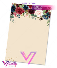 Floral Burgundy Graduation Party back design