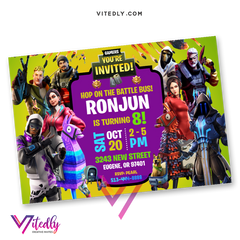 Fortnite Birthday Invitation