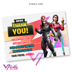 Fortnite Thank you card
