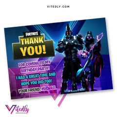 Fortnite FREE Thank you card